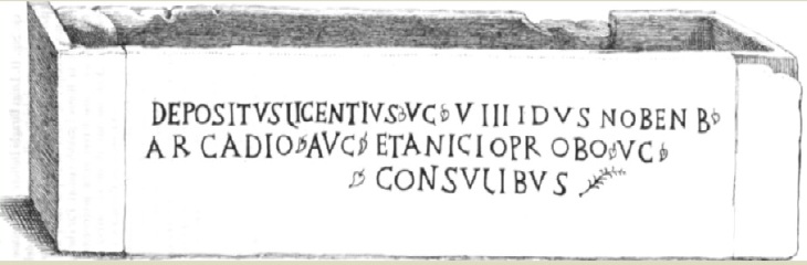 Riproduzione dell'epitaffio preso esame
